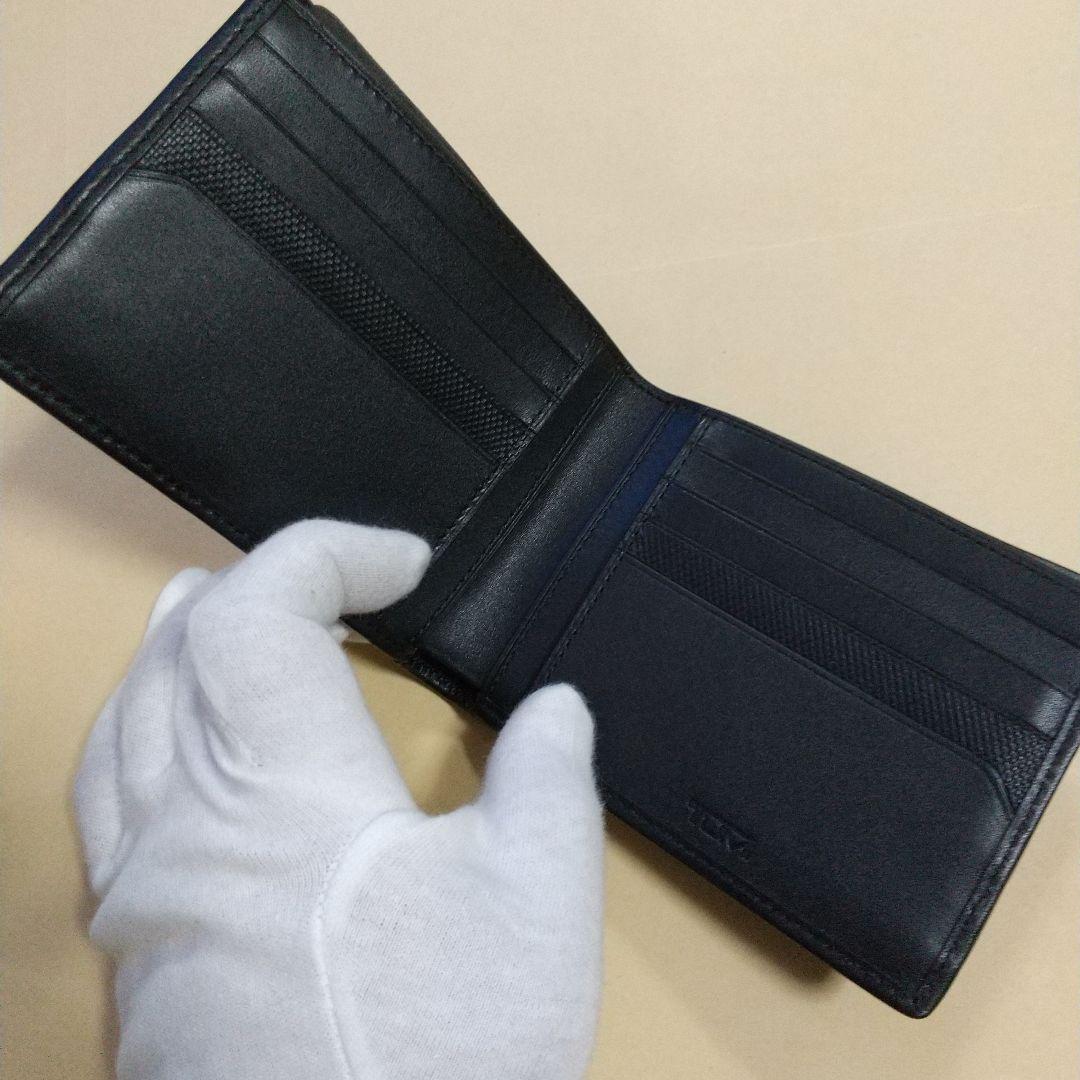 新品同様 TUMI トゥミ コンビ レザー 折り財布 ブラック