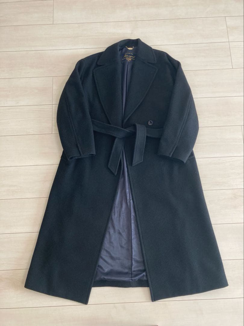 スローブイエナ ブラックロングコート 38