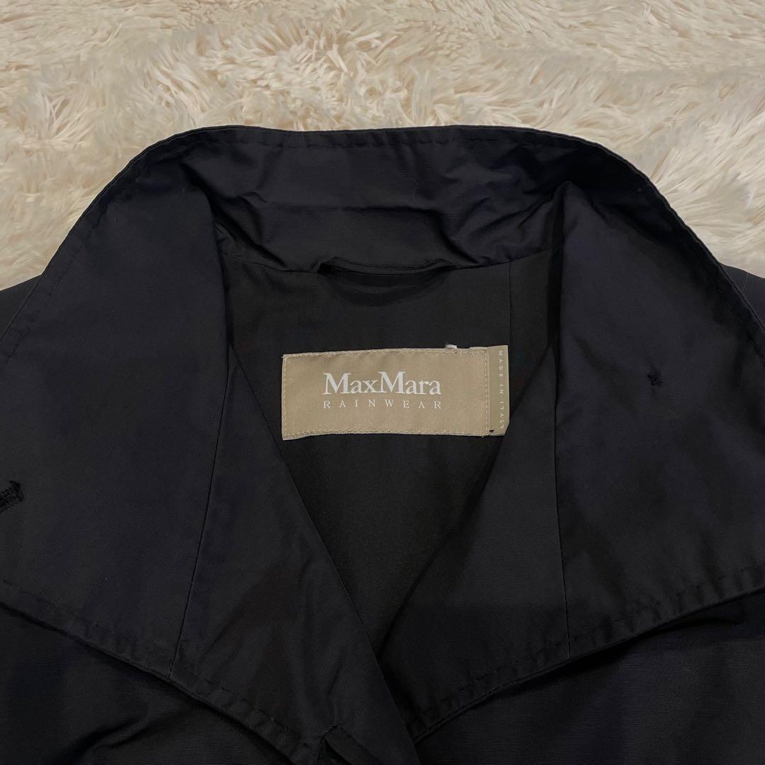 良品 マックスマーラ レインウェア トレンチコート ベルト付 ブラック