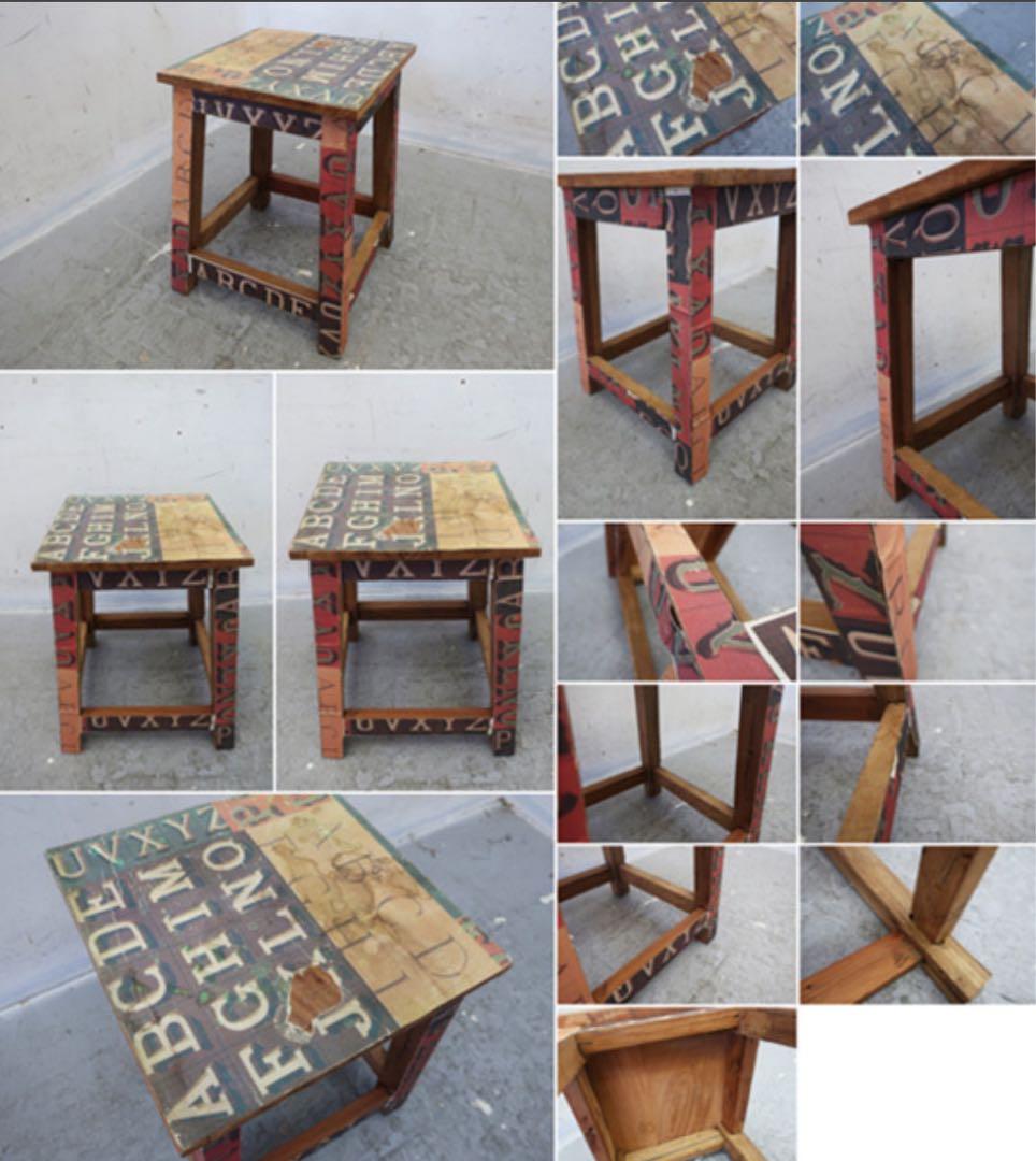 ※ Oakland　アクメファニチャー　アルファベットプリントスツール