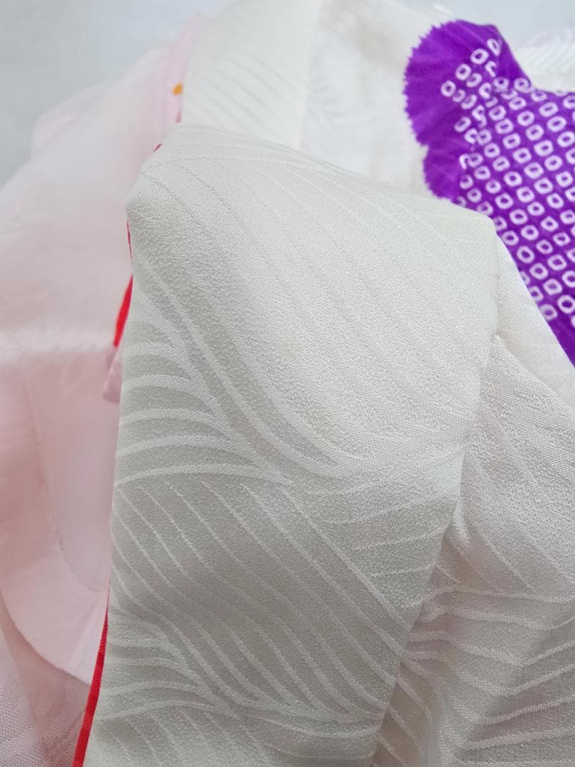 七五三　7歳　部分絞り　正絹　着物　セット　女の子 *c68