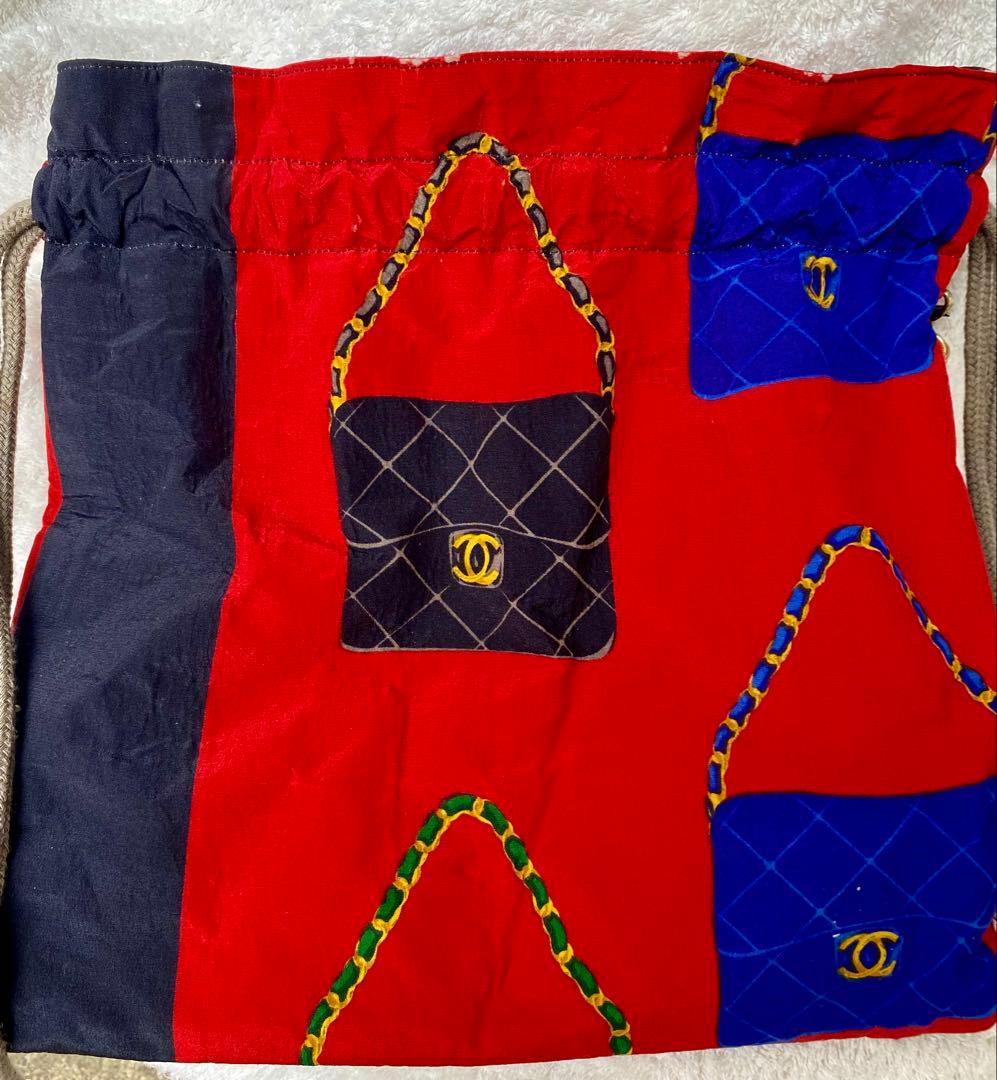 CHANELヴィンテージリメイク巾着袋 タッセル付き