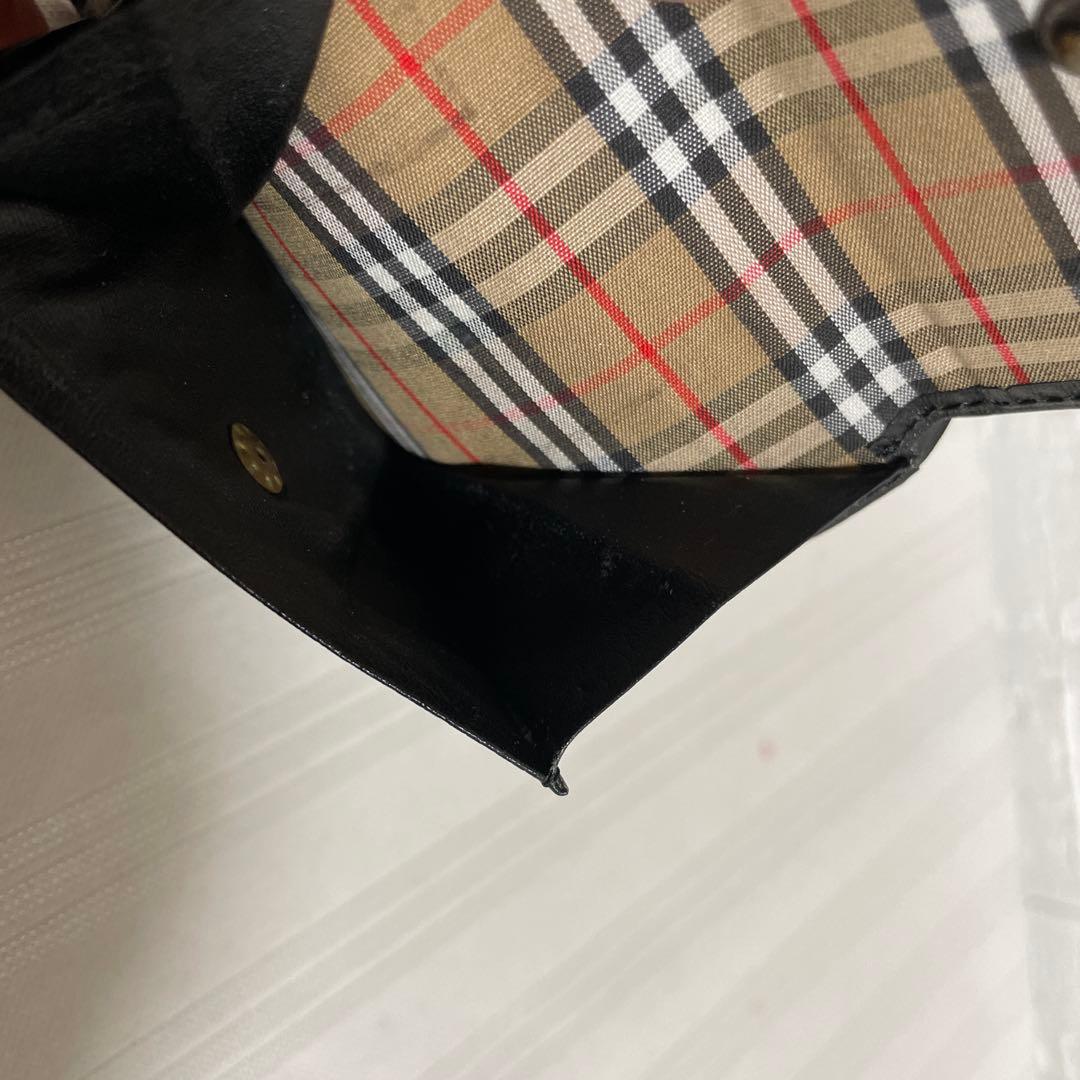 BURBERRY バーバリー 2つ折り財布 レザー ブラック 未使用 劣化あり
