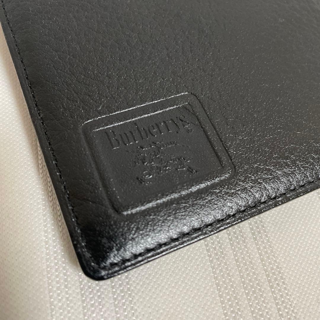 BURBERRY バーバリー 2つ折り財布 レザー ブラック 未使用 劣化あり