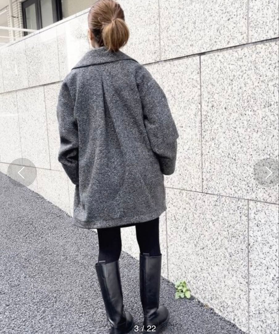 Wスライバーヘリンボーンミドルコート