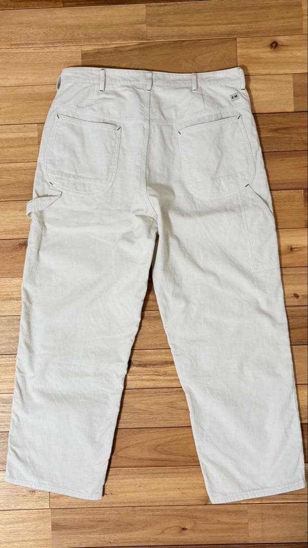 ENDS and MEANS ワッフルコード　ペインターパンツ　白　L