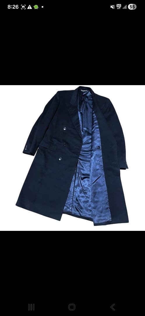 あ*郎様 美品 イタリア製 ゼニヤ カシミヤ90% ダブルブレスト コート 50