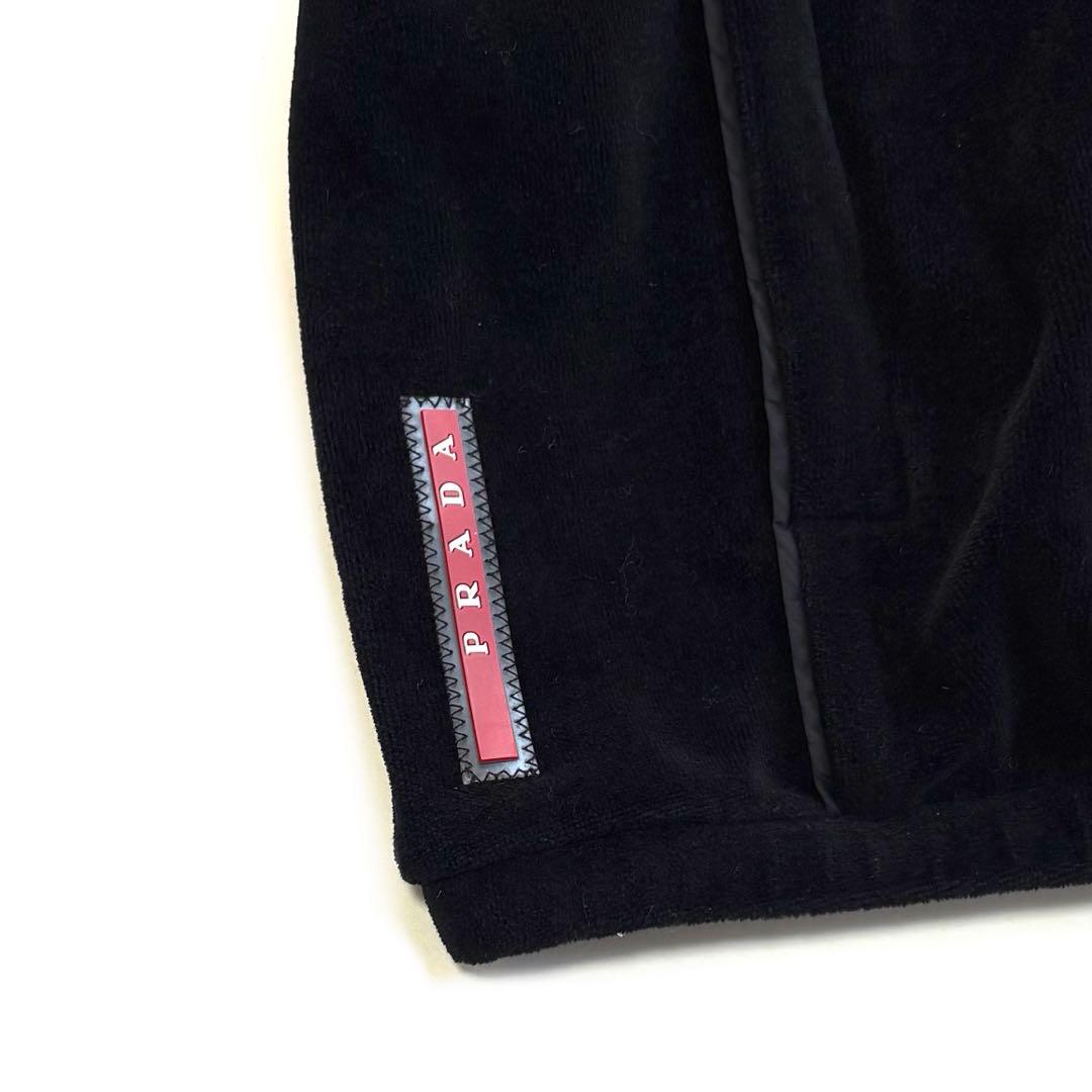PRADA ロゴデザイン ベロアパーカー S ブラック