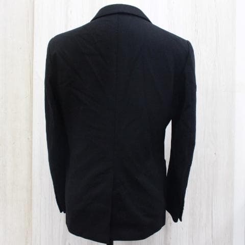 ◇GUCCI ジャケット 黒 ウール×カシミヤ サイズ48R エンブレムロゴ