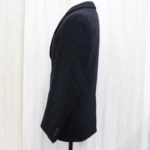 ◇GUCCI ジャケット 黒 ウール×カシミヤ サイズ48R エンブレムロゴ