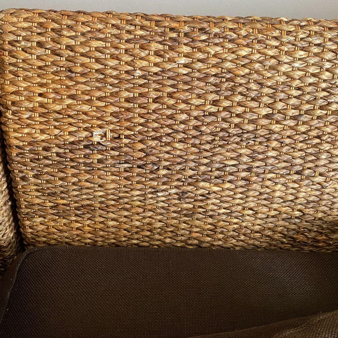 【引取限定】バリ風 アジアンリゾートコーナーソファ3人用ウォーターヒヤシンス