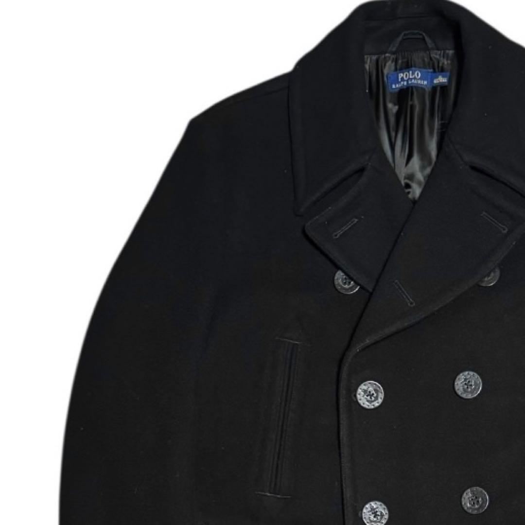 POLO RALPH LAUREN 碇釦 ウール ピーコート ブラック XL