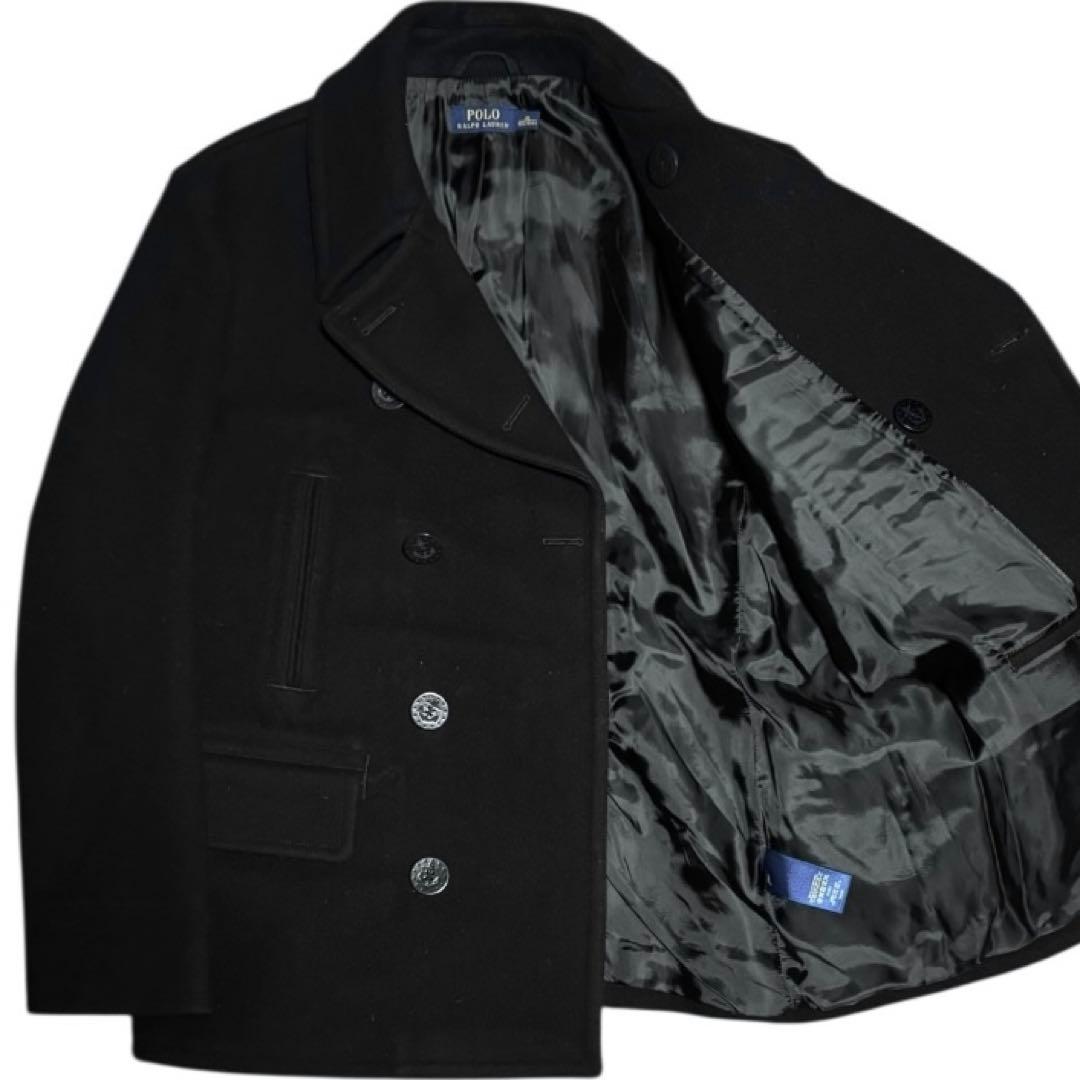 POLO RALPH LAUREN 碇釦 ウール ピーコート ブラック XL