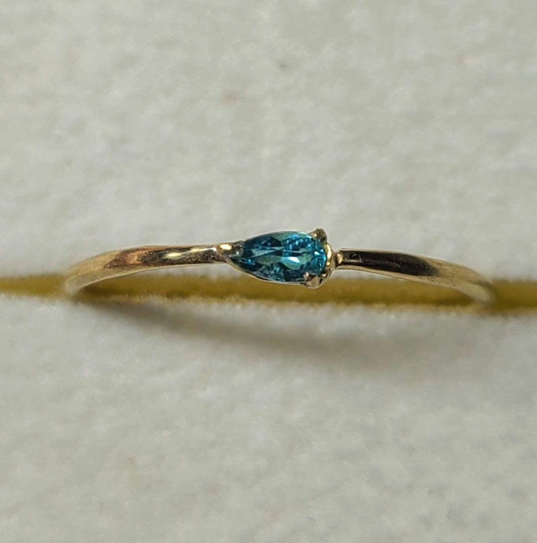 美しい沸き上がるブルーネオン★ブラジルバターリャパライバトルマリン18Kリング★