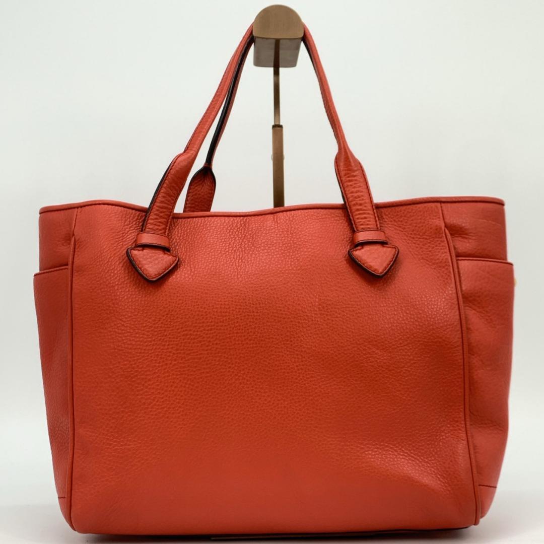 ロエベ ヘリテージ トートバッグ 本革 コーラルレッド オレンジレッド 紅色