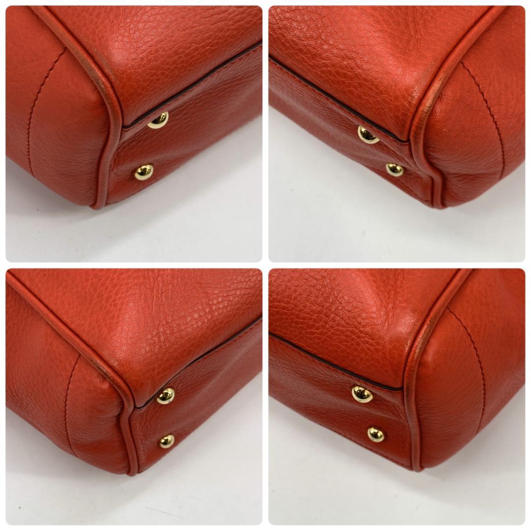 ロエベ ヘリテージ トートバッグ 本革 コーラルレッド オレンジレッド 紅色