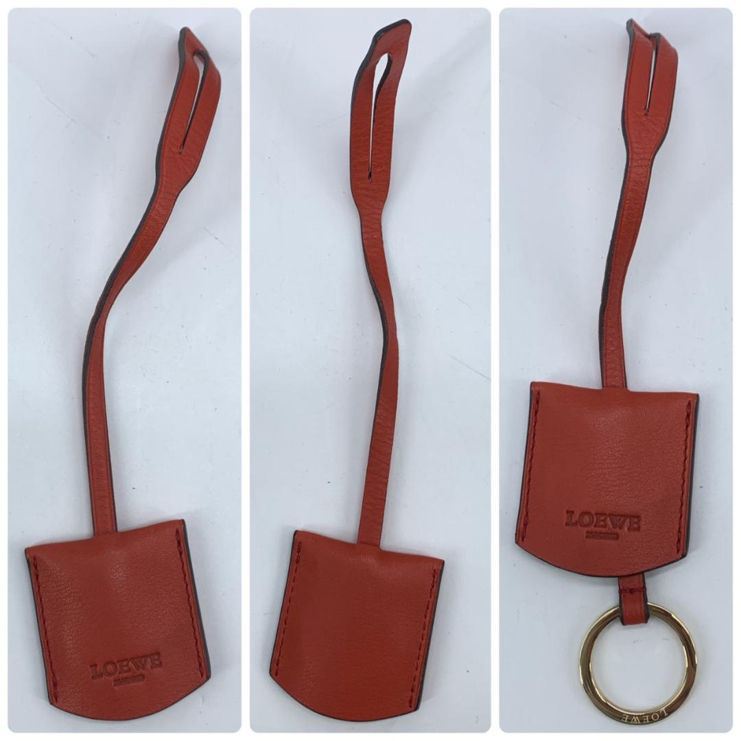 ロエベ ヘリテージ トートバッグ 本革 コーラルレッド オレンジレッド 紅色