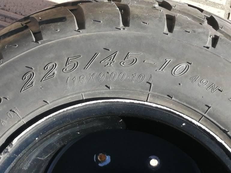 キャノピー・UP・X用 アルミホイール タイヤ 225/45-10 2本セット