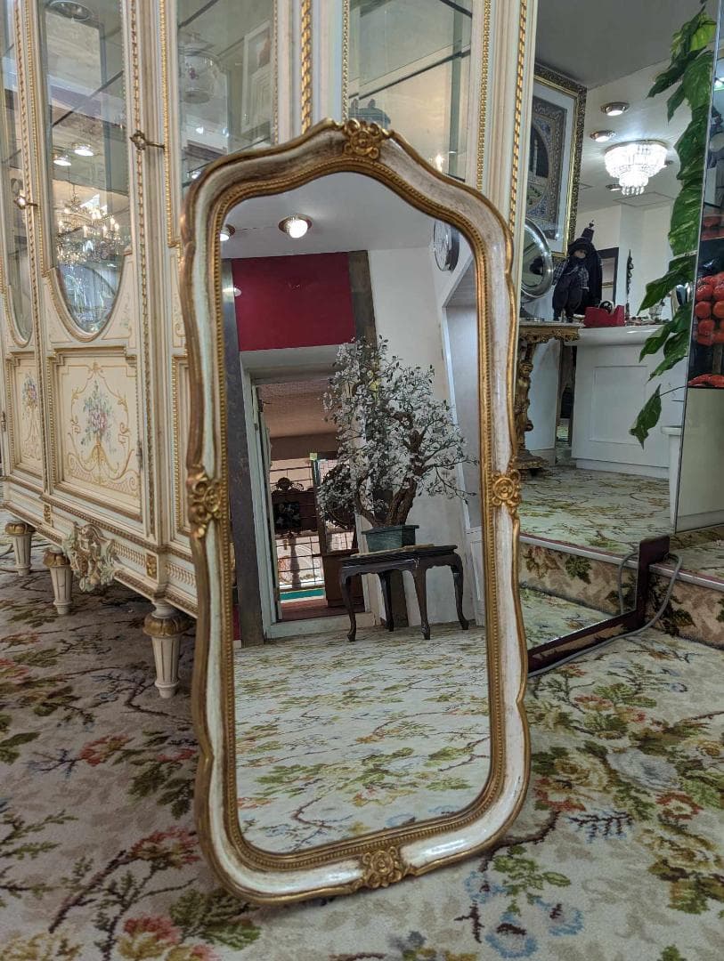 早い者勝ち！　特別価格　アンティークミラー　木製額