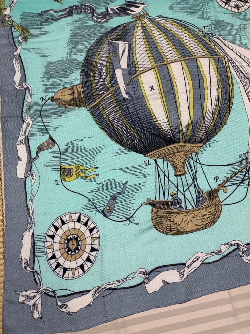 manipuri ウールシルクストールヘリンボーン織　バルーントリップ