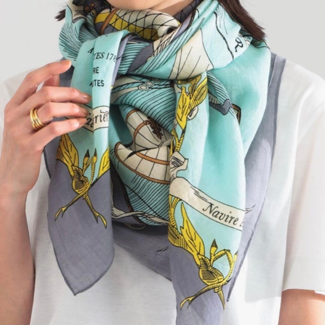 manipuri ウールシルクストールヘリンボーン織　バルーントリップ