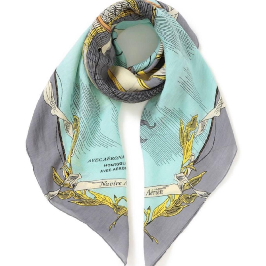 manipuri ウールシルクストールヘリンボーン織　バルーントリップ