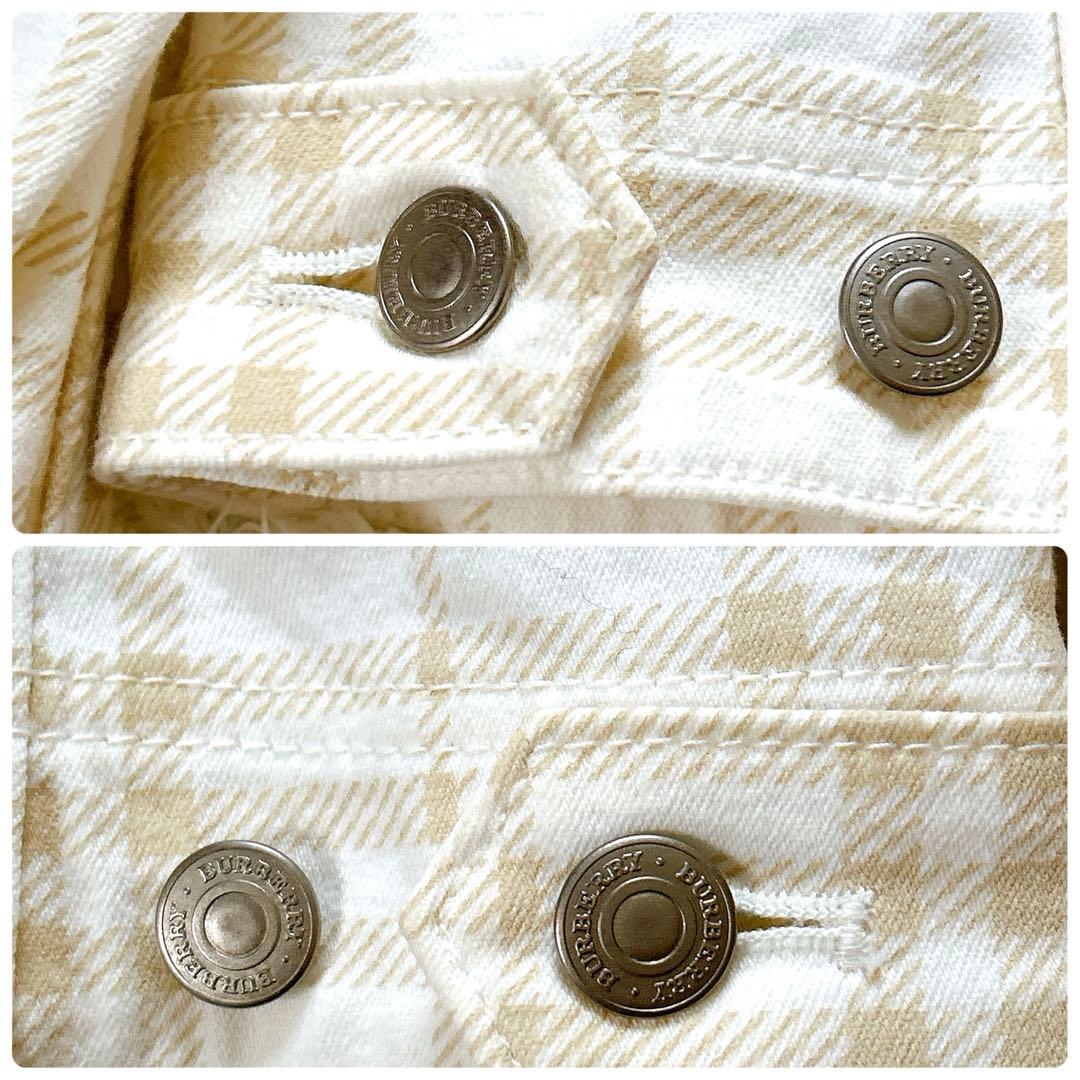 極美品 バーバリーロンドン デニムジャケット シャドーチェック ストレッチ 42