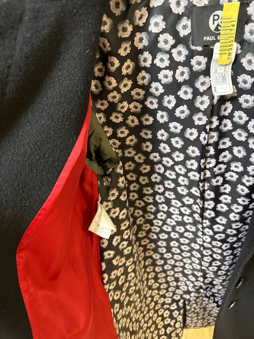 PS PAUL SMITH フード付きロングコート　羊毛　カシミア