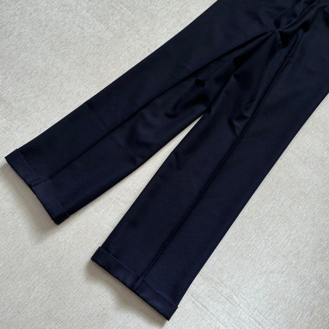 Ralph Lauren ウール　スラックス　紺無地　ネイビー　ダブル　美品