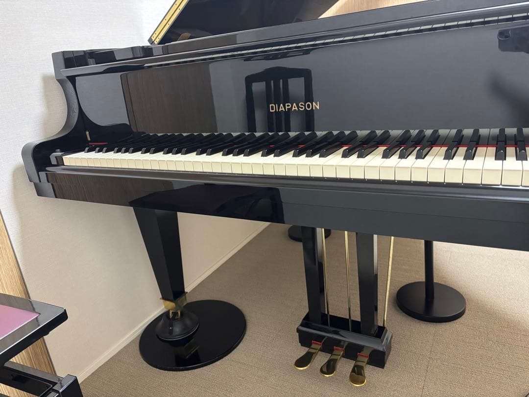 【DIAPASONグランドピアノ 】防音装置・床補強パネル・椅子・カバー 付き
