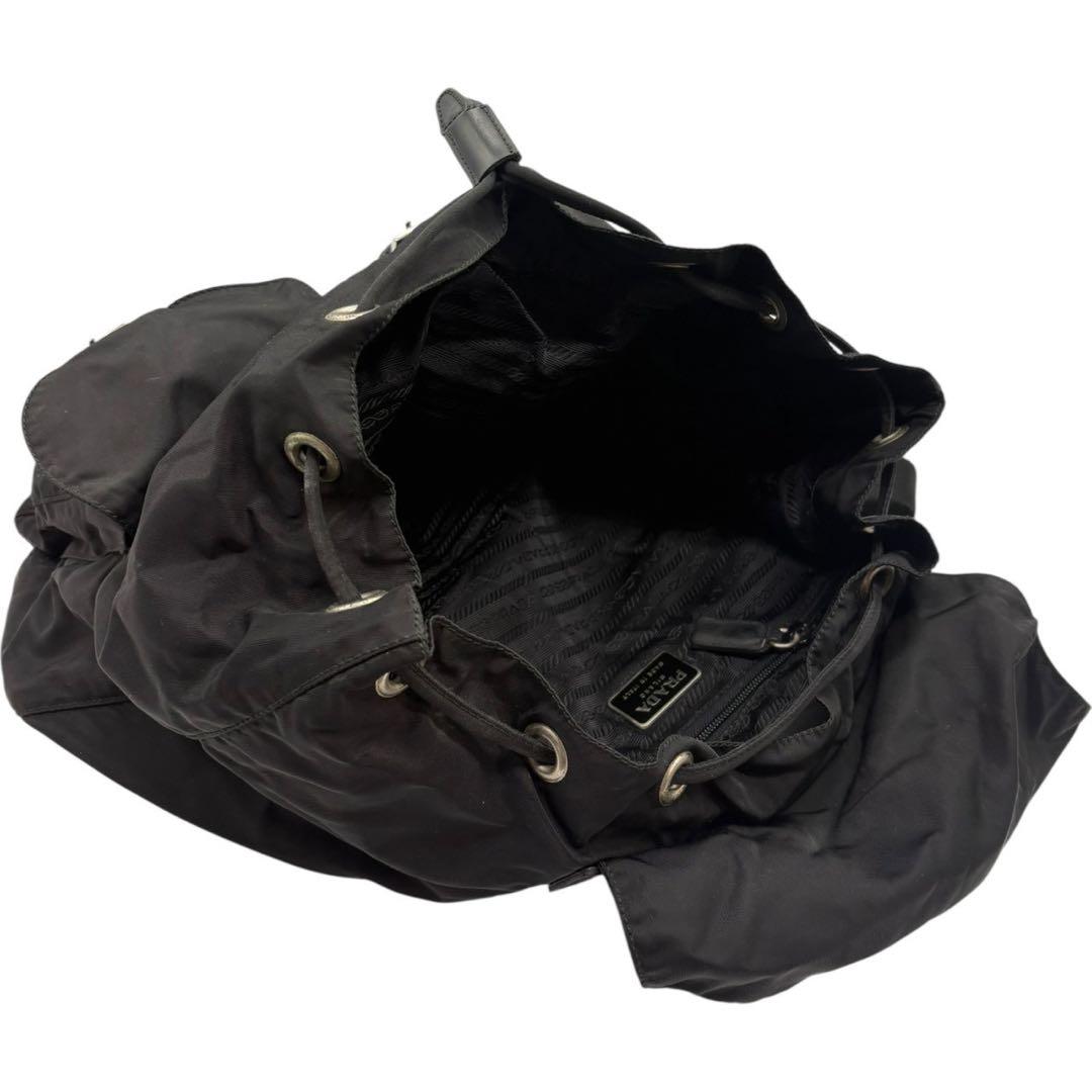 チマ　PRADA 三角プレート ナイロン ブラック バックパック A4