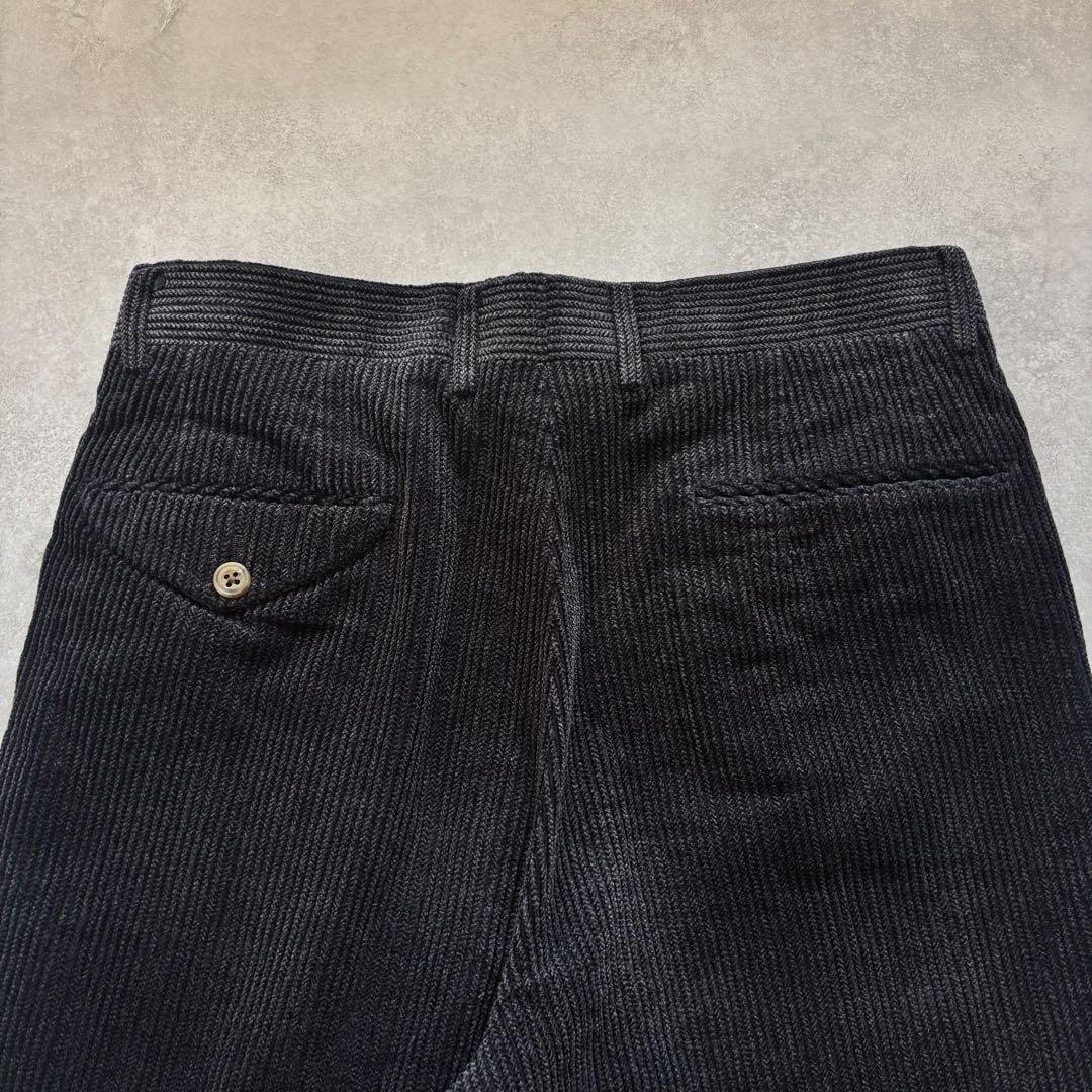 90s~10s BURBERRY タック 太畝コーデュロイ ワイド パンツ