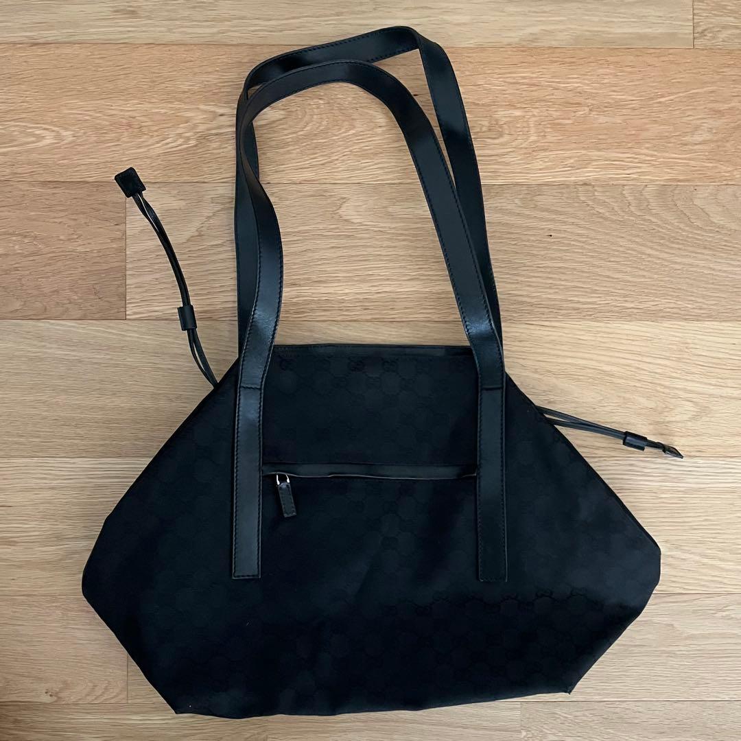 GUCCI GGキャンバス　トートバッグ　ブラック