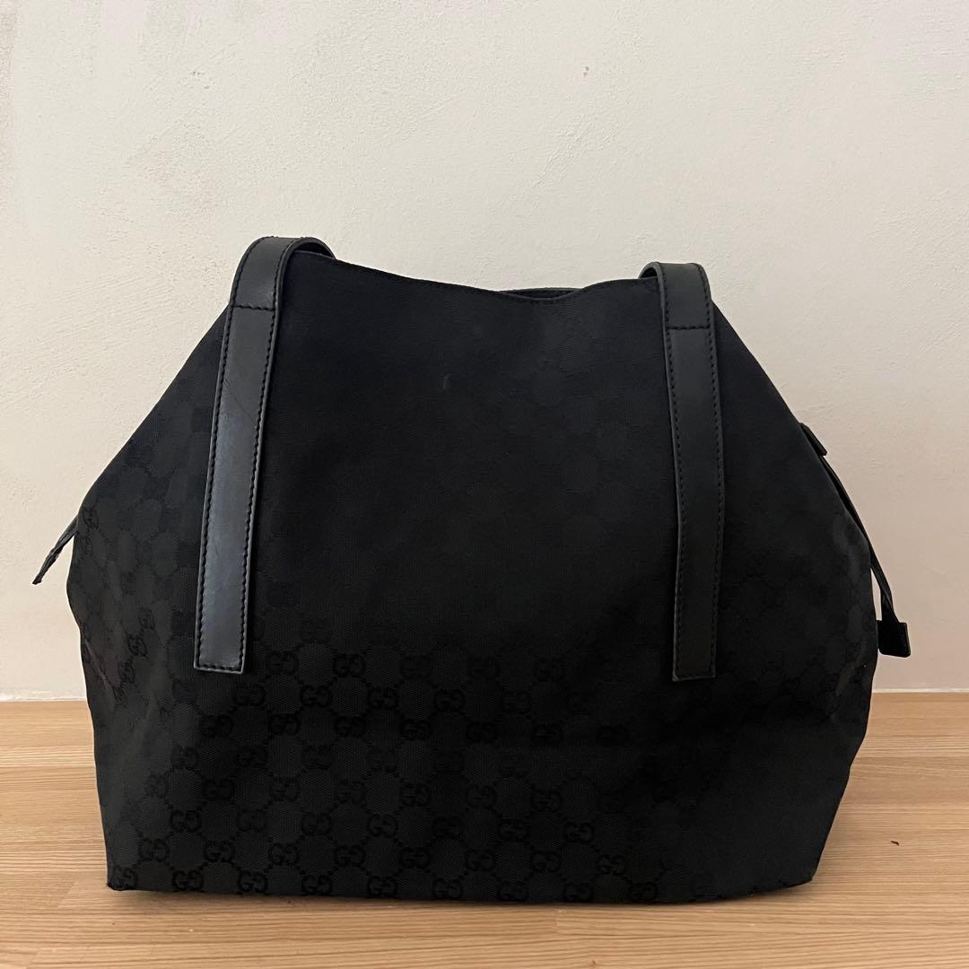GUCCI GGキャンバス　トートバッグ　ブラック