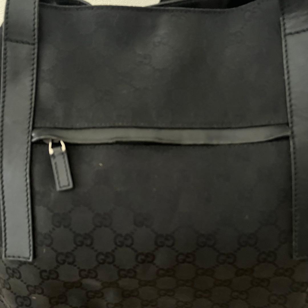 GUCCI GGキャンバス　トートバッグ　ブラック