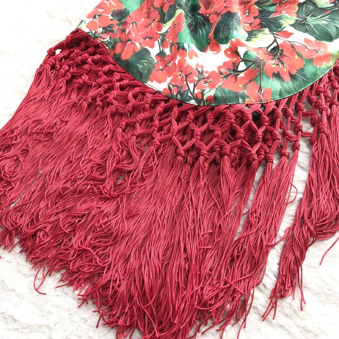 ドルチェアンドガッバーナ*花柄ロングドレス　フリンジ　フラワー　ワンピース　40