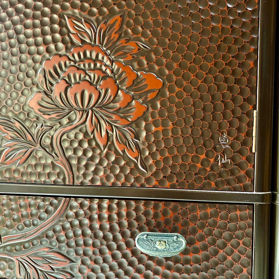 鎌倉彫り　佐藤恵仙作品　桐タンス　和箪笥　着物保管　高級