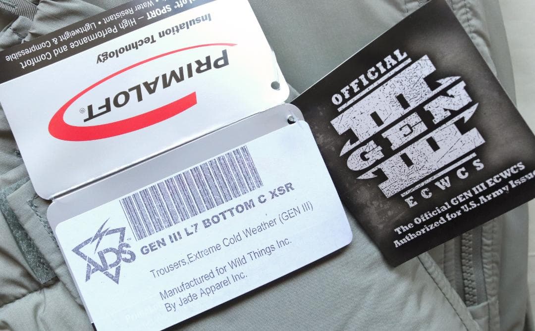 米軍 ECWCS GEN3 Level7プリマロフトパンツ XS/R