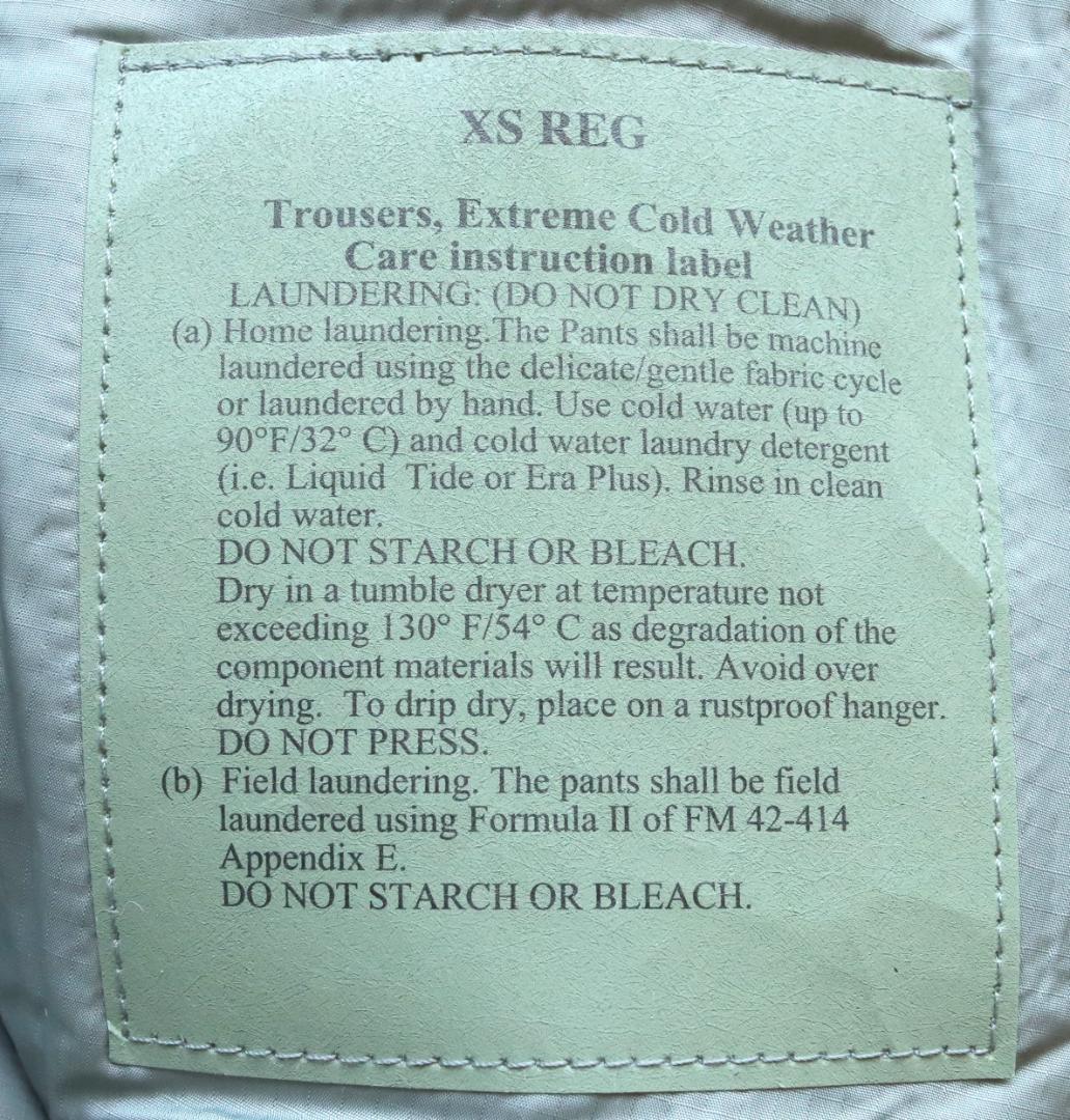 米軍 ECWCS GEN3 Level7プリマロフトパンツ XS/R