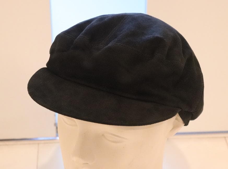 MARGARET HOWELL 新品やぎ革レザー帽子41800円F仏製黒