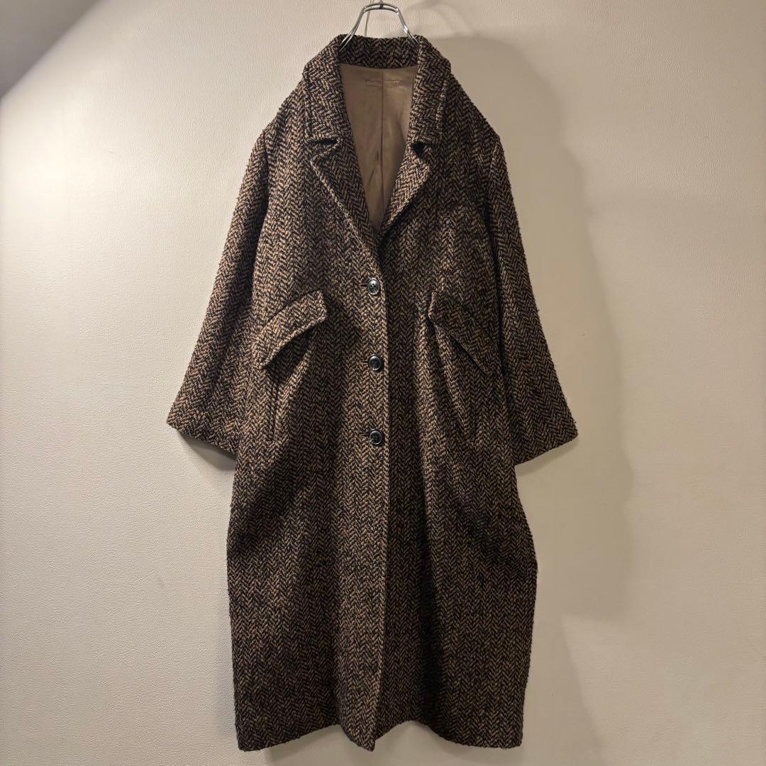 ツイード y2k チェスターコート オーバーサイズ ユニセックス ミリタリー