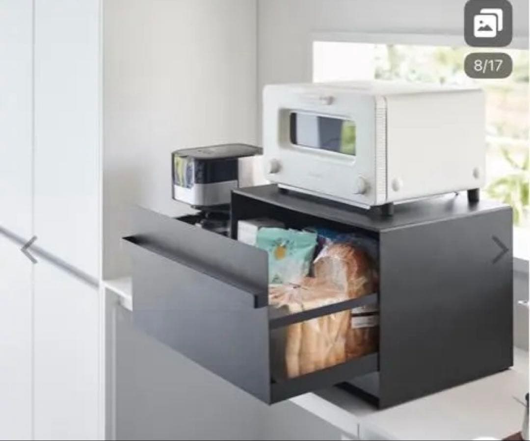 山崎実業　tower 収納ボックス ブレッドケース　ブラック