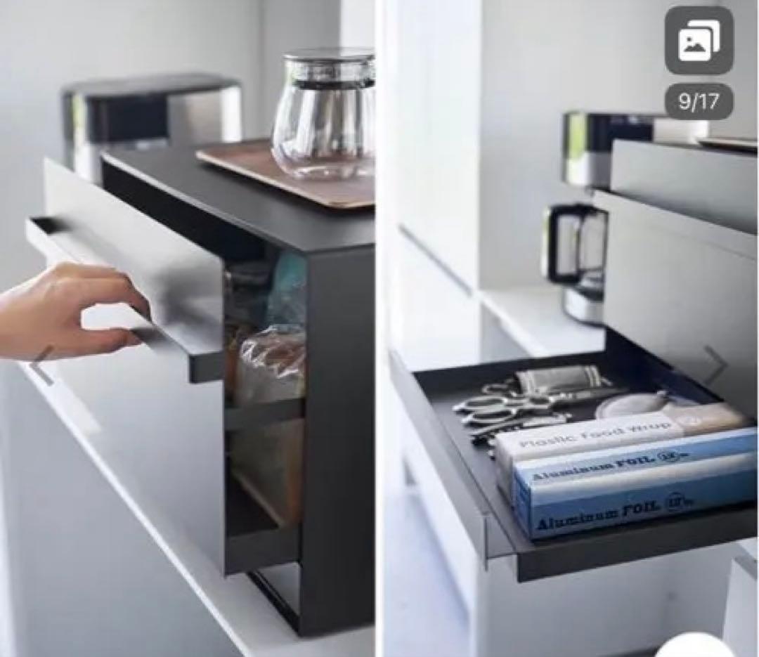 山崎実業　tower 収納ボックス ブレッドケース　ブラック