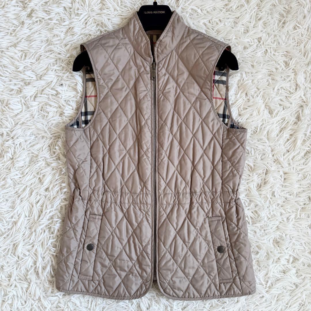美品　バーバリーロンドン　リバーシブル　キルティングベスト　ベージュ　Mサイズ