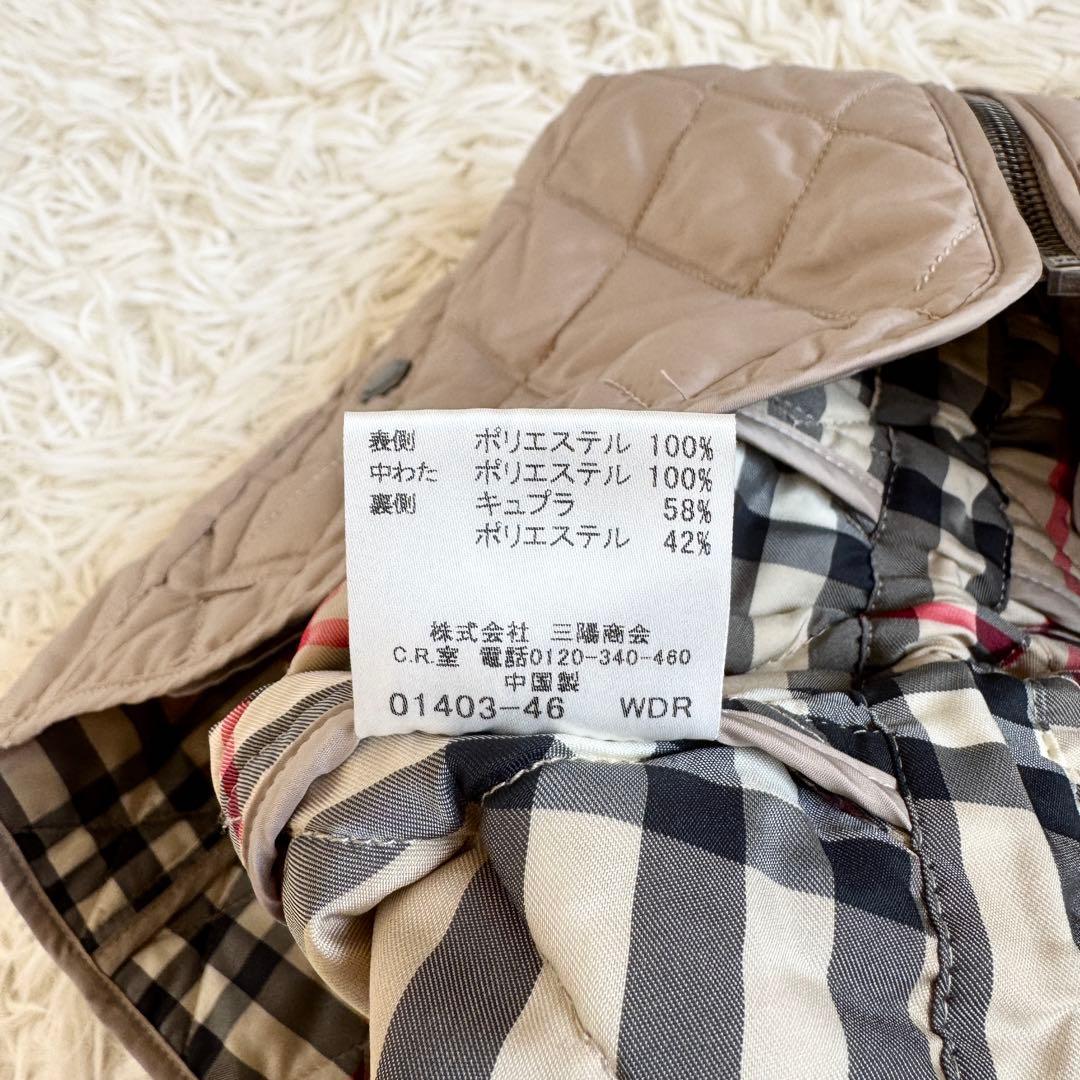 美品　バーバリーロンドン　リバーシブル　キルティングベスト　ベージュ　Mサイズ