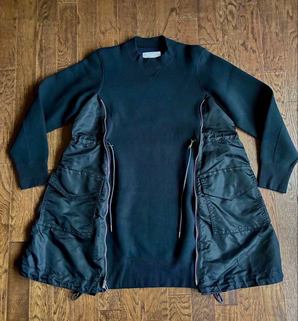 美品sacaiサカイ黒スポンジスウェットワンピース