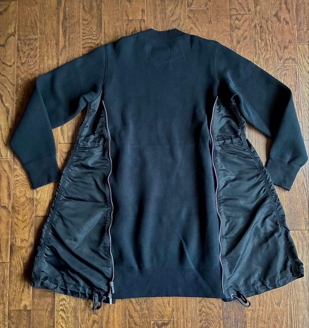 美品sacaiサカイ黒スポンジスウェットワンピース