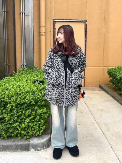 ★JEANASIS ジーナシス シャギーZIPミドルコート ジャケット ブルゾン