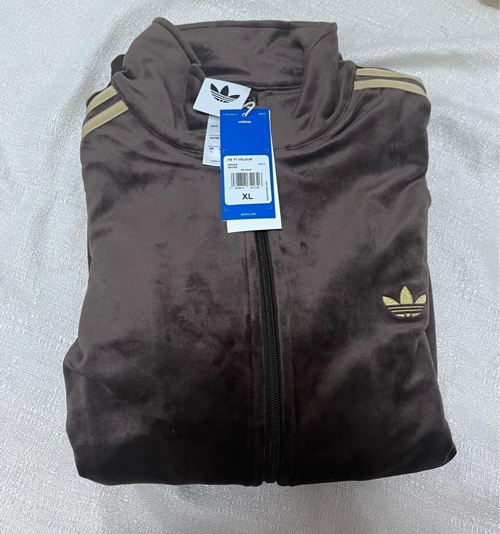 特別セール ✨ 人気 アディダス トラックトップ ベロア ダークブラウン XL