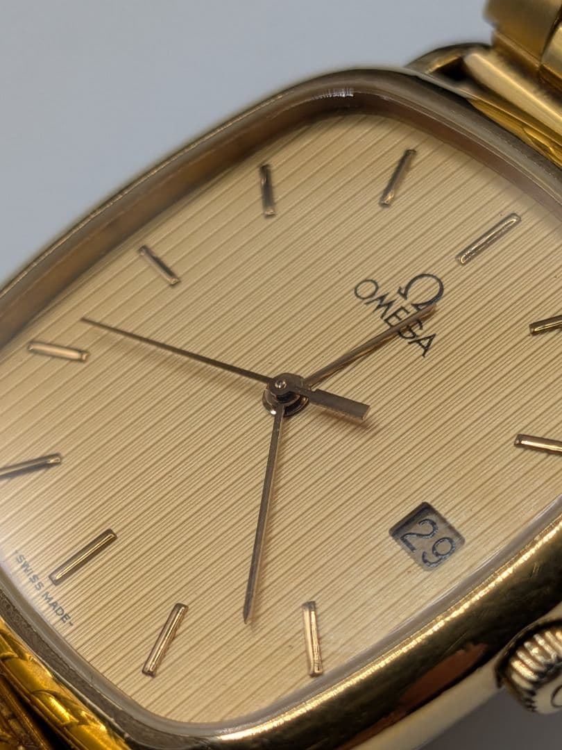 【稼働品】オメガ・デビル・スクエアゴールドクォーツ・レディース・デヴィル・②